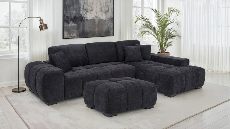 Sofá seccional chaise tapizado Octavia