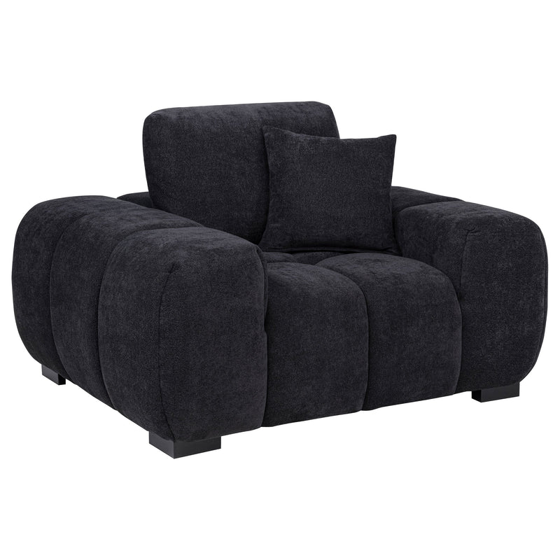 Sillón decorativo Octavia con reposabrazos cuadrados tapizados