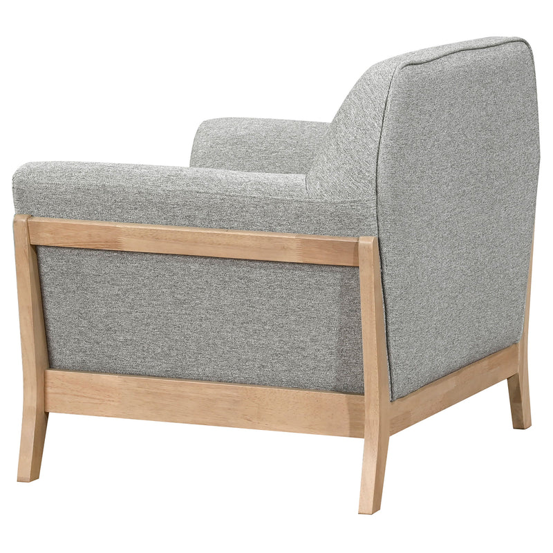 Sillón auxiliar con brazos acampanados y tapicería de tela Vaughn, gris