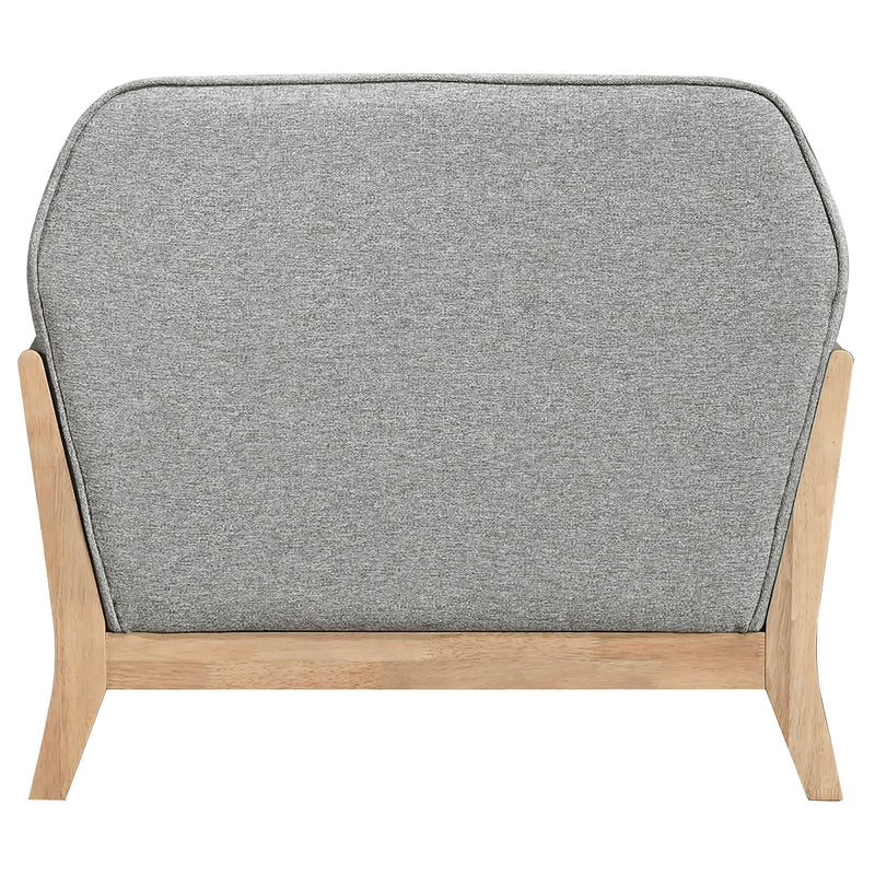 Sillón auxiliar con brazos acampanados y tapicería de tela Vaughn, gris