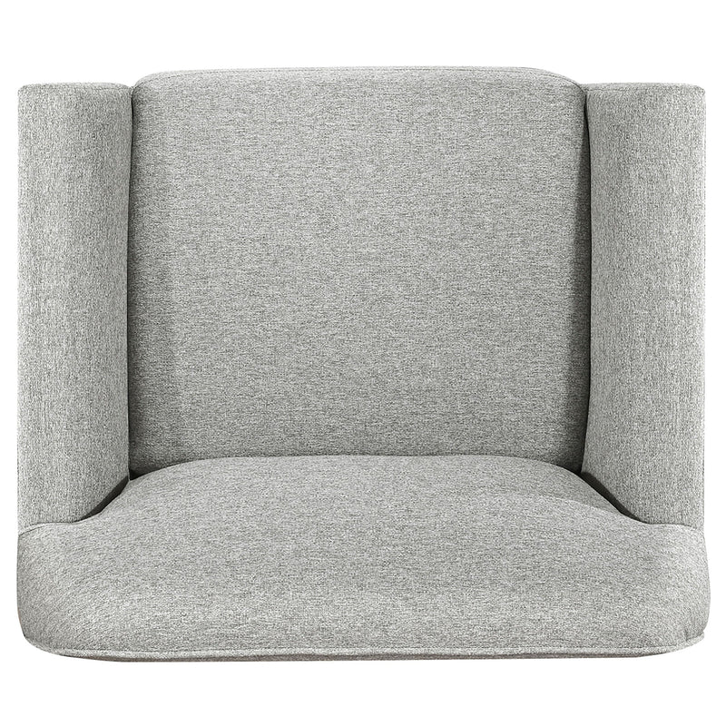 Sillón auxiliar con brazos acampanados y tapicería de tela Vaughn, gris