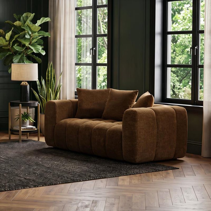 Lazaro Fabric Upholstered Wide Channel Loveseat