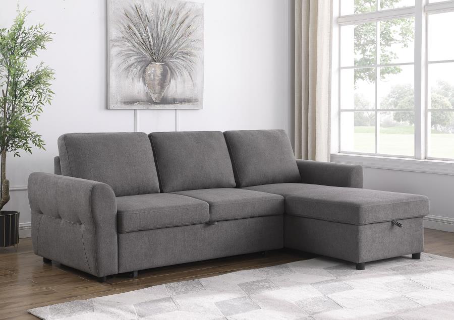 Samantha Upholstered Storage Sleeper Sectional Sofa