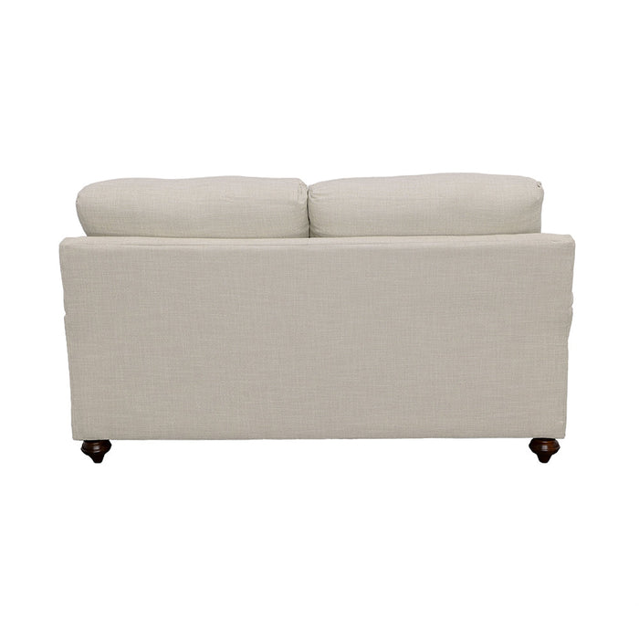 Glenn Recessed Arms Loveseat Light Grey