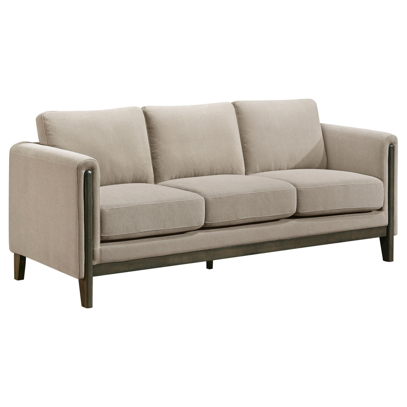 Juego de Sofás Islington Tapizado con Brazos de Panel Color Gris Topo