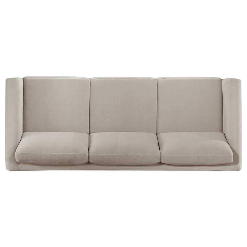 Juego de Sofás Islington Tapizado con Brazos de Panel Color Gris Topo