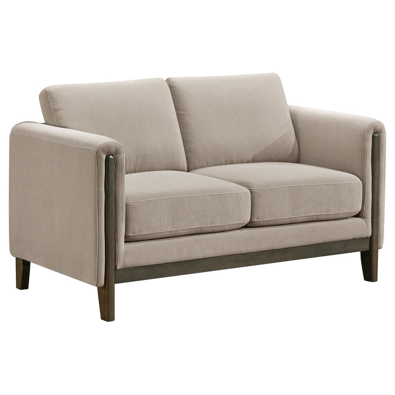 Juego de Sofás Islington Tapizado con Brazos de Panel Color Gris Topo