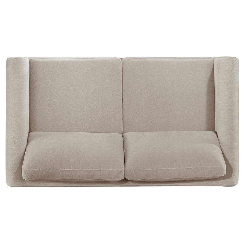 Juego de Sofás Islington Tapizado con Brazos de Panel Color Gris Topo