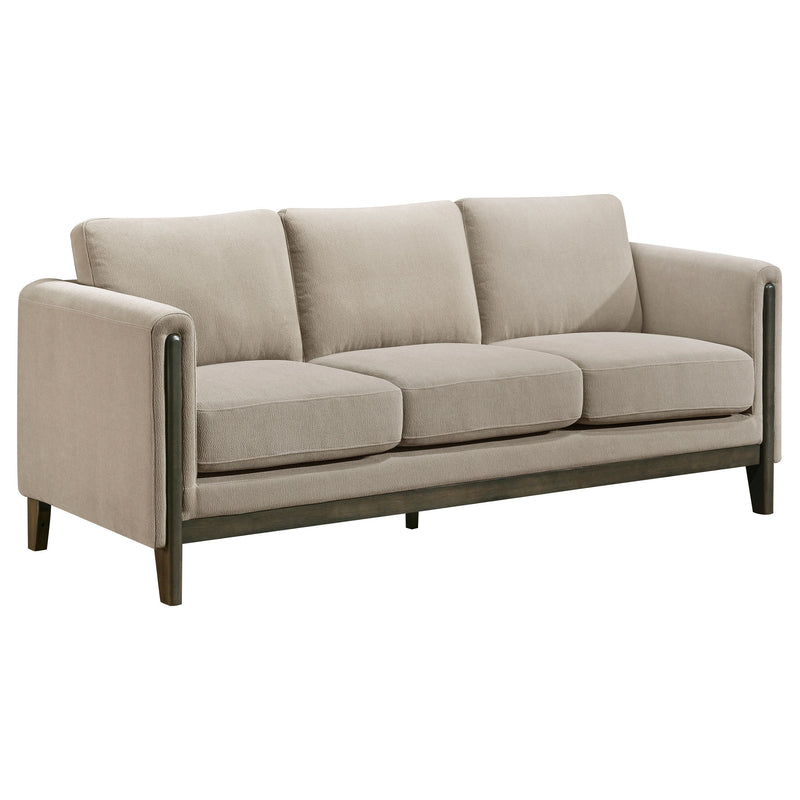 Juego de Sofás Islington Tapizado con Brazos de Panel Color Gris Topo