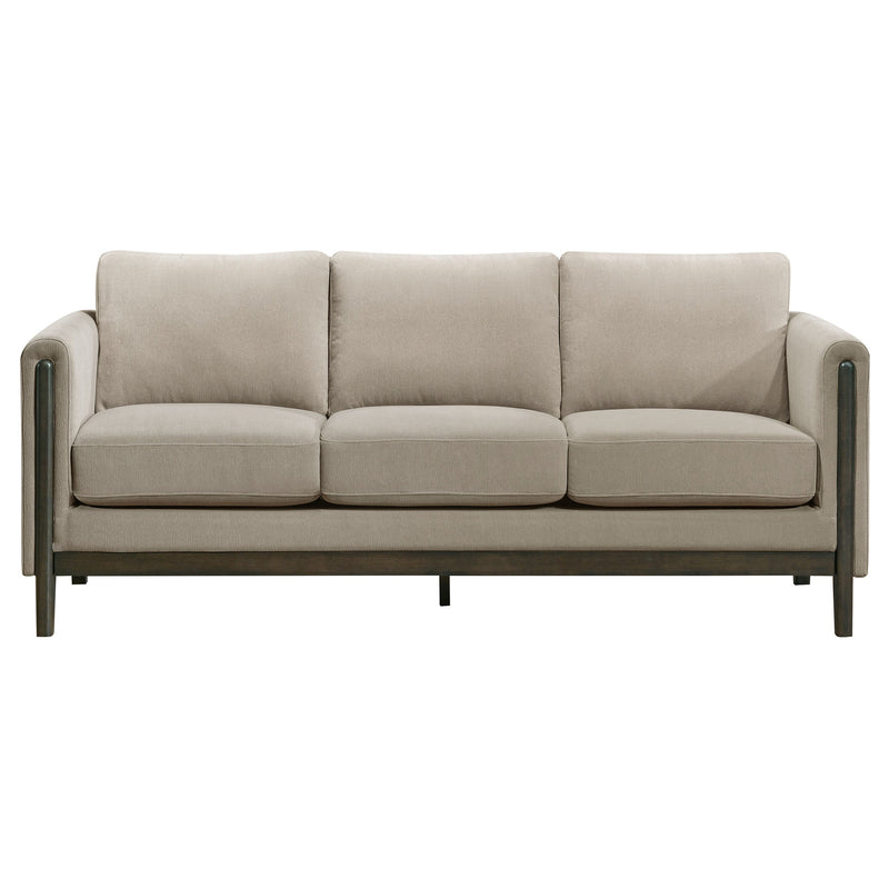 Juego de Sofás Islington Tapizado con Brazos de Panel Color Gris Topo
