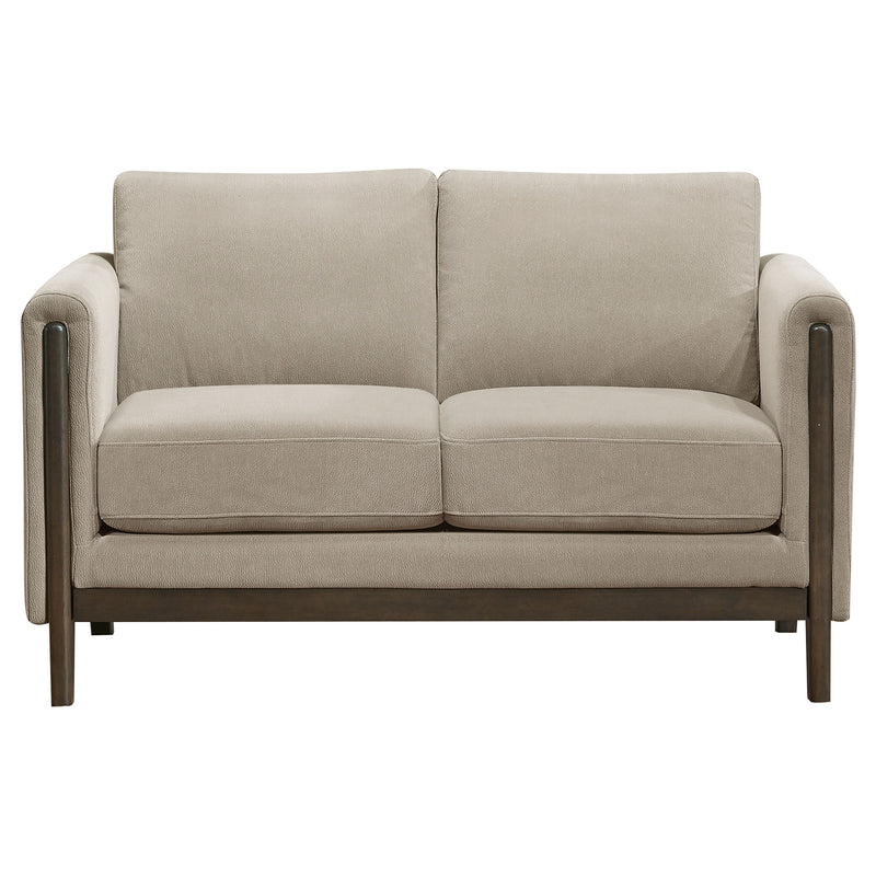 Juego de Sofás Islington Tapizado con Brazos de Panel Color Gris Topo