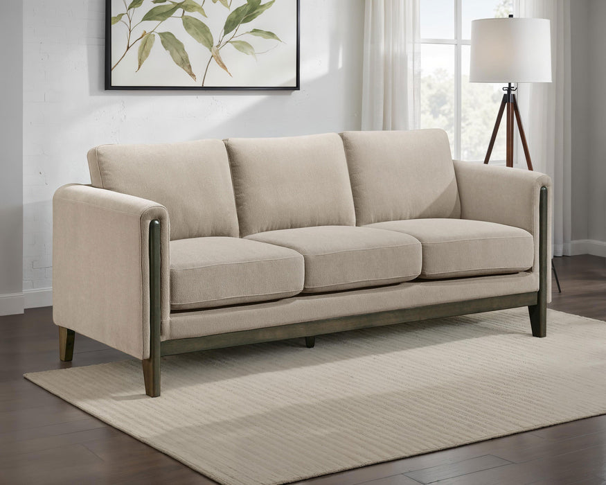 Islington Fabric Upholstered Panel Arm Sofa Taupe