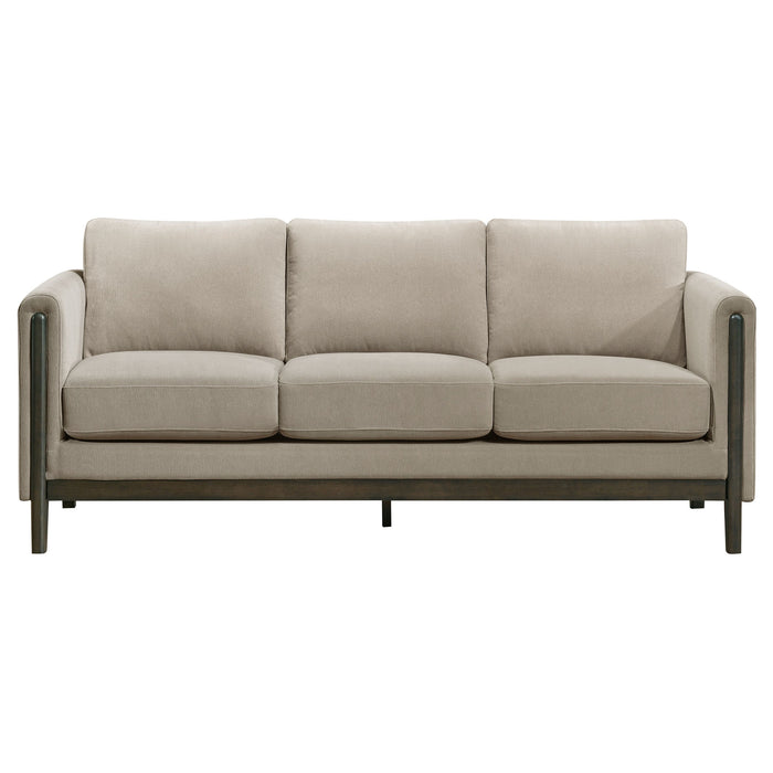 Islington Fabric Upholstered Panel Arm Sofa Taupe