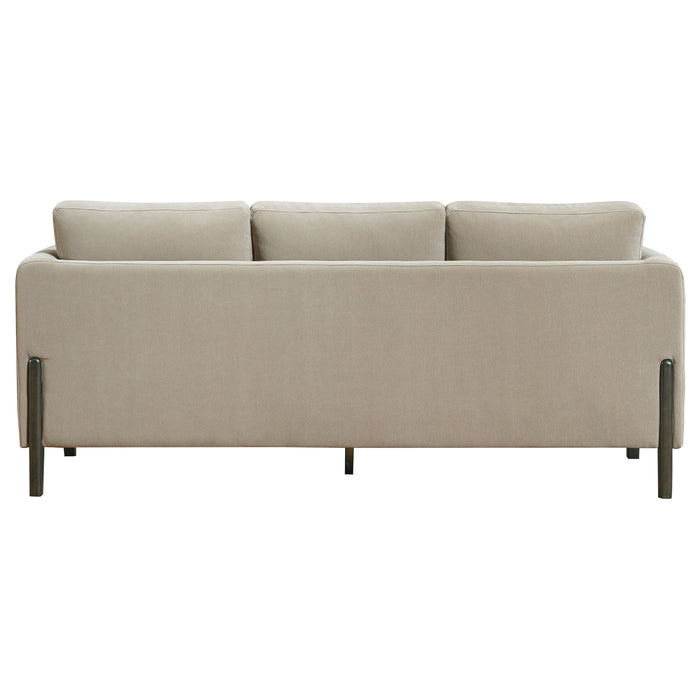 Islington Fabric Upholstered Panel Arm Sofa Taupe