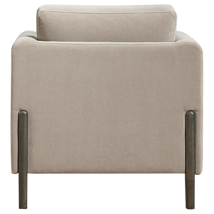 Islington Fabric Upholstered Panel Arm Accent Chair Taupe