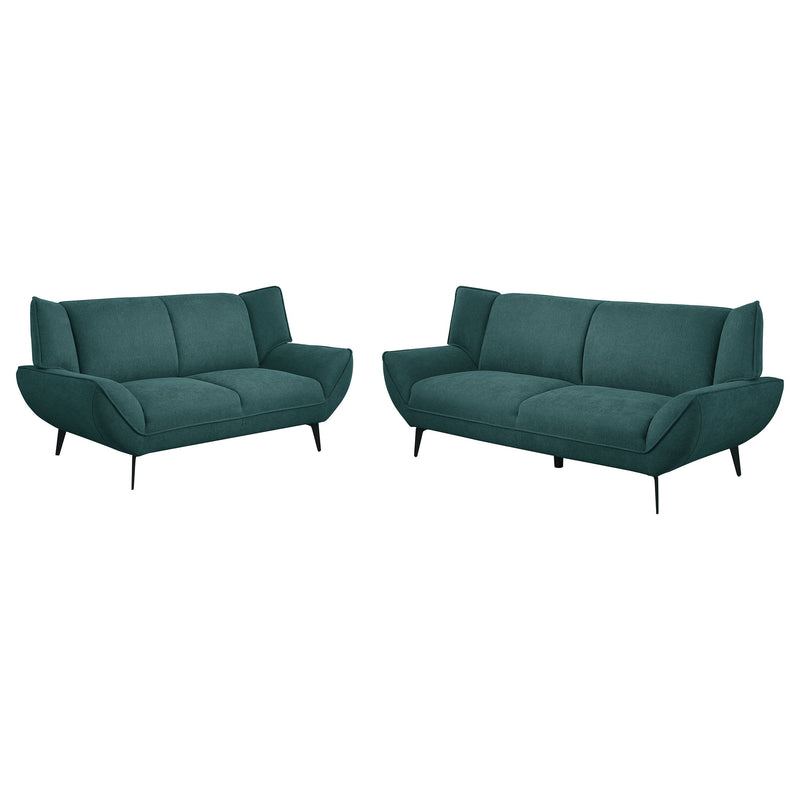 Acton Upholstered Flared Arm Sofa Set