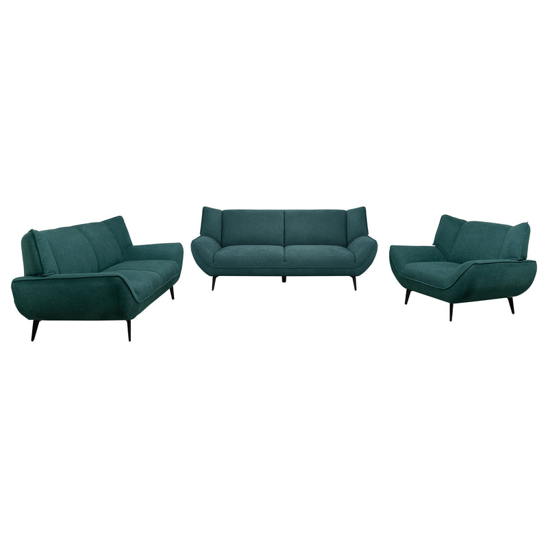 Acton Upholstered Flared Arm Sofa Set