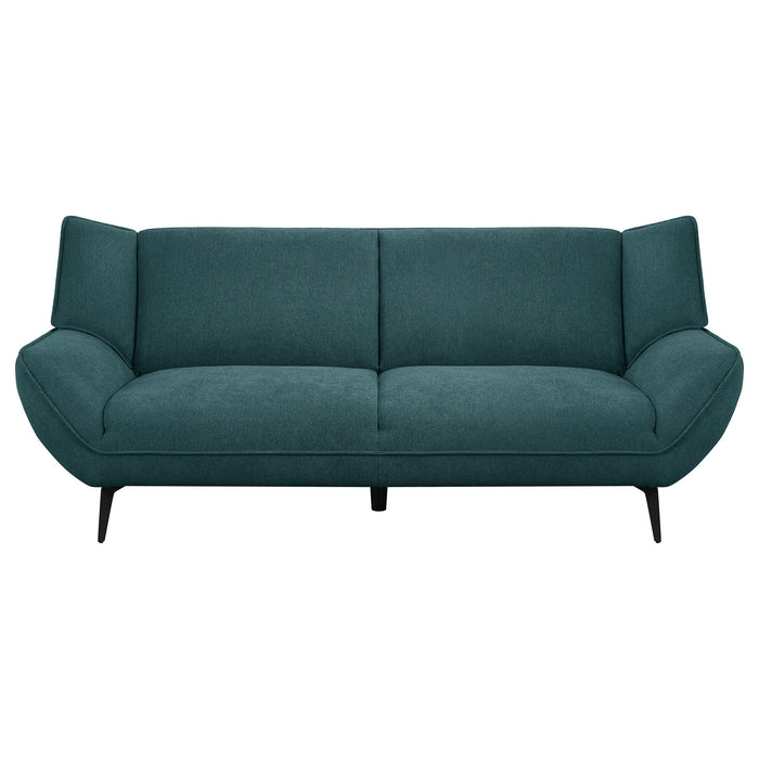 Acton 2-piece Upholstered Flared Arm Sofa Set Teal Blue