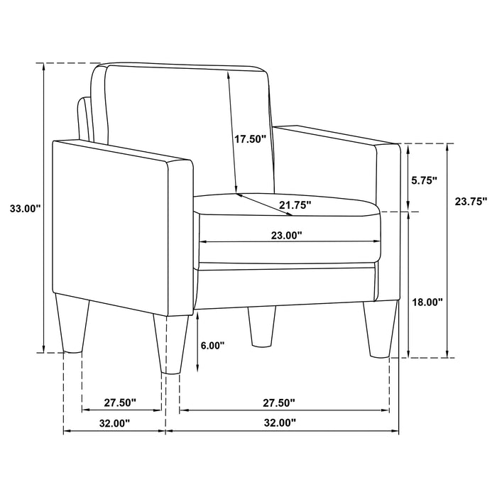 Ruth Upholstered Track Arm Accent Chair
