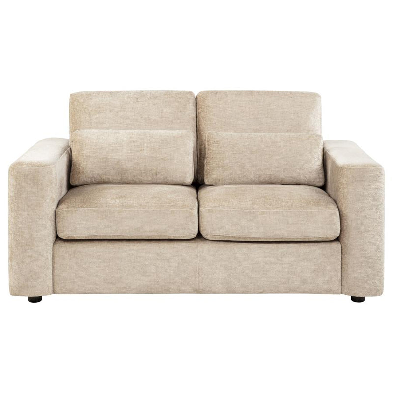 Amador Chenille Upholstered Track Arm Loveseat