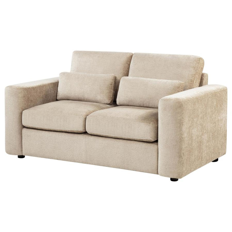 Amador Chenille Upholstered Track Arm Loveseat