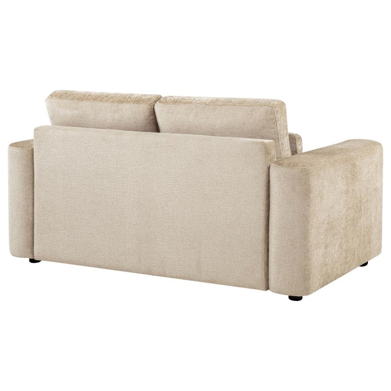Amador Chenille Upholstered Track Arm Loveseat