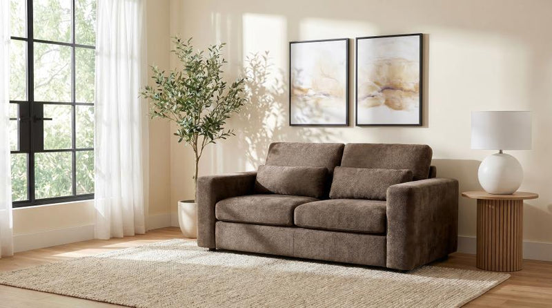Amador Chenille Upholstered Track Arm Loveseat