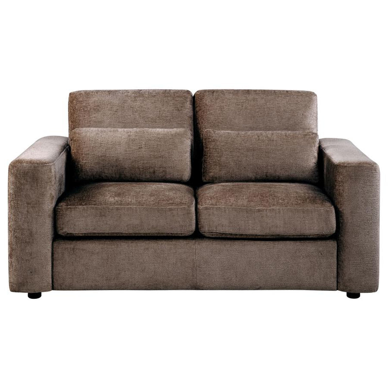 Amador Chenille Upholstered Track Arm Loveseat