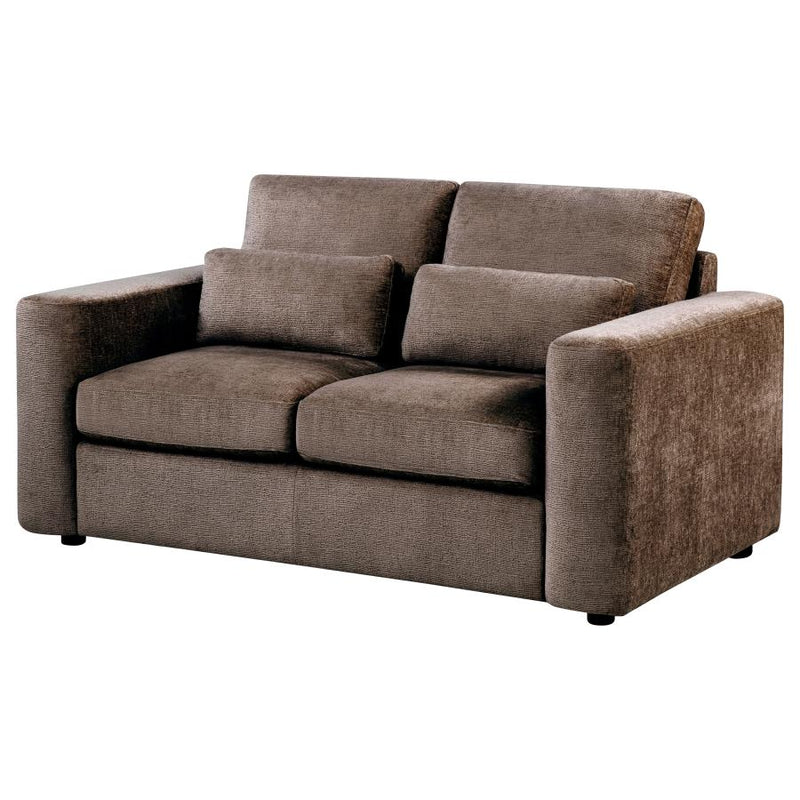 Amador Chenille Upholstered Track Arm Loveseat