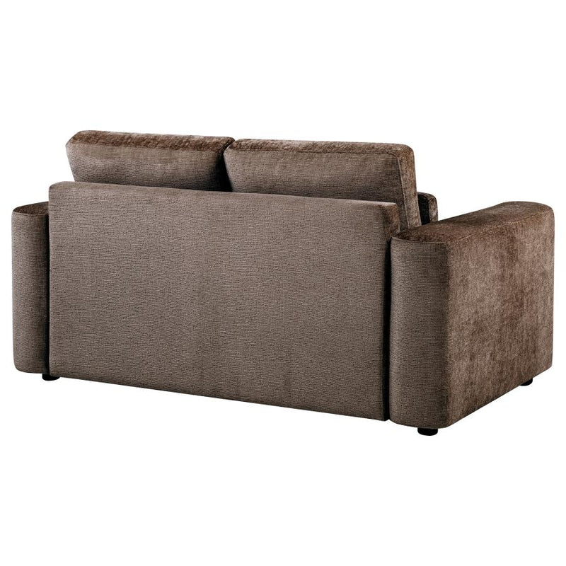 Amador Chenille Upholstered Track Arm Loveseat