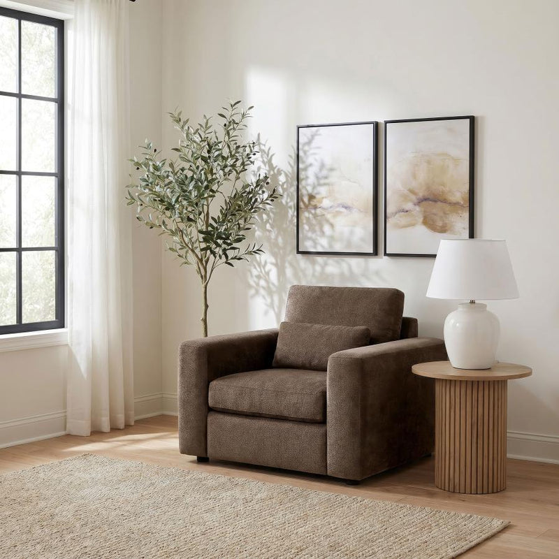 Amador Chenille Upholstered Track Arm Accent Chair