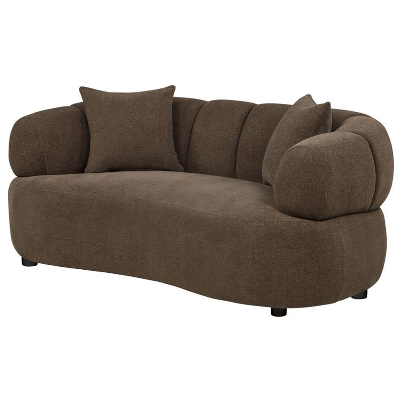 Casarin Fabric Channel-Back Loveseat