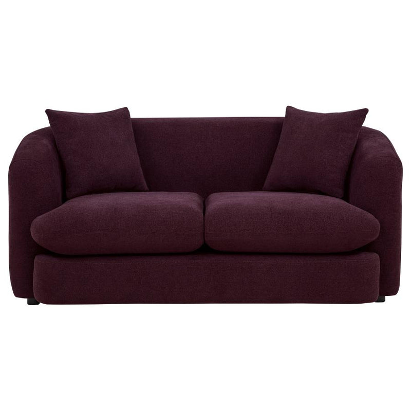 Delroy 2-Seat Stationary Loveseat Aubergine Polyester Upholstery