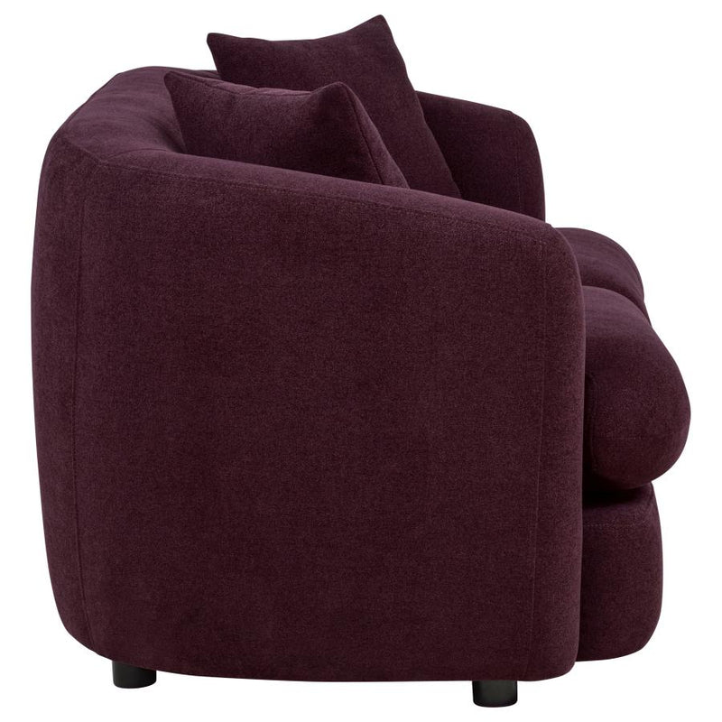 Delroy 2-Seat Stationary Loveseat Aubergine Polyester Upholstery
