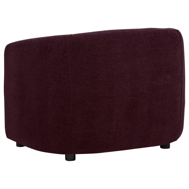 Delroy Stationary Accent Chair Aubergine Polyester Upholstery