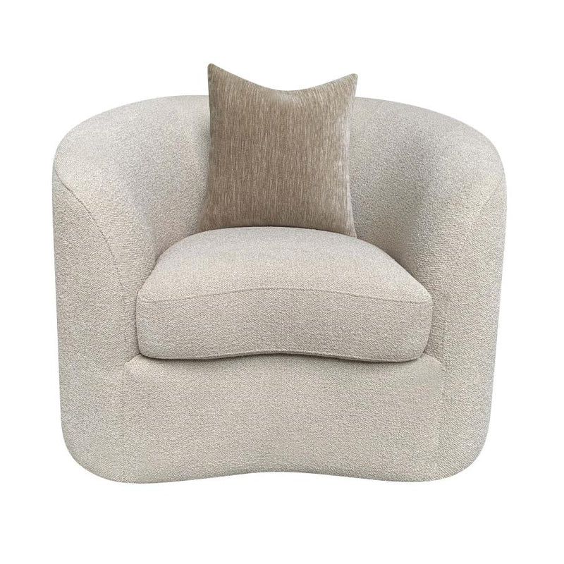 Rainn Transitional Boucle Wraparound Accent Chair Camel