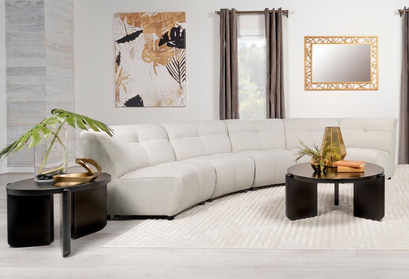 Sofá Seccional Modular Tapizado Charlotte Color Marfil