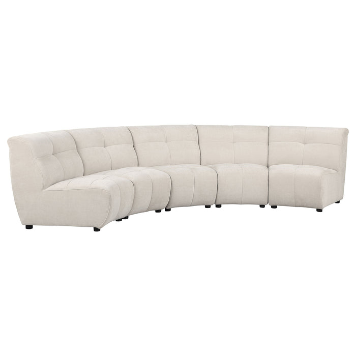 Charlotte  Upholstered Curved Modular Sectional Sofa Ivory