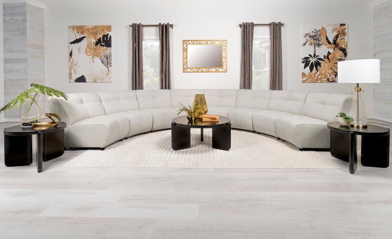 Sofá Seccional Modular Tapizado Charlotte Color Marfil