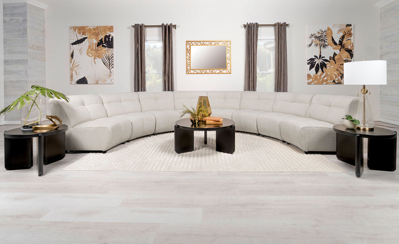 Sofá Seccional Modular Tapizado Charlotte Color Marfil