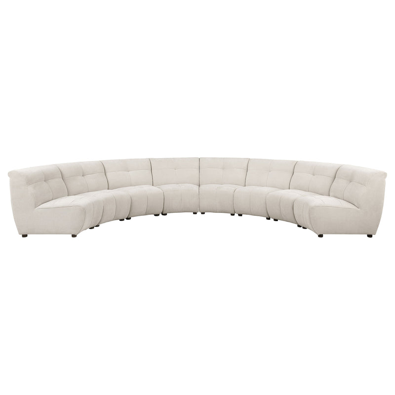 Sofá Seccional Modular Tapizado Charlotte Color Marfil