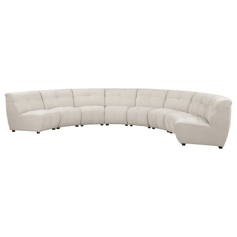 Sofá Seccional Modular Tapizado Charlotte Color Marfil