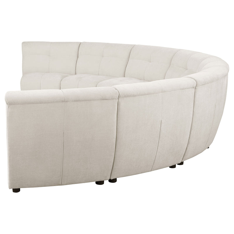 Sofá Seccional Modular Tapizado Charlotte Color Marfil