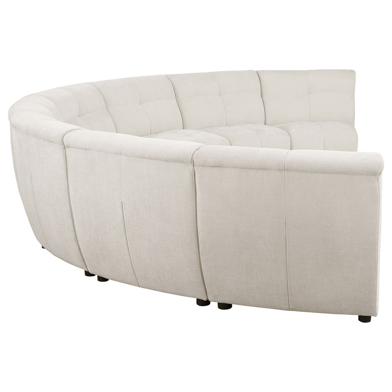 Sofá Seccional Modular Tapizado Charlotte Color Marfil