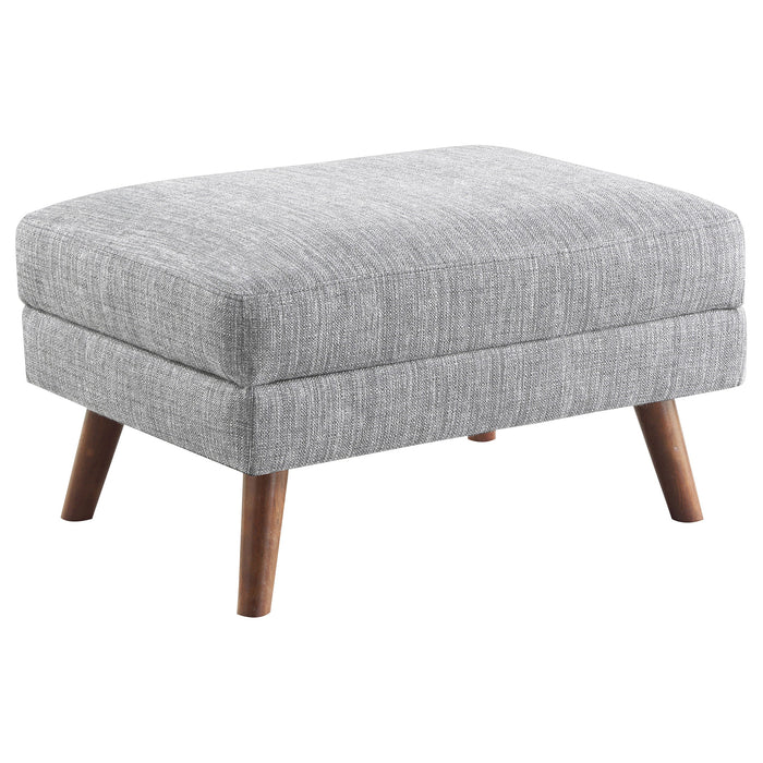 Churchill Ottoman with Tapered Legs Grey