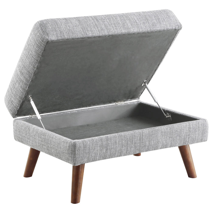 Churchill Ottoman with Tapered Legs Grey