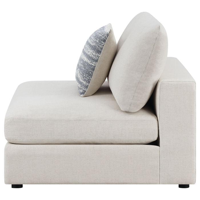 Serene Upholstered Armless Chair Beige