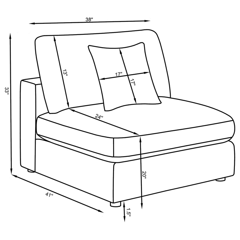 Sillón sin brazos tapizado Serene