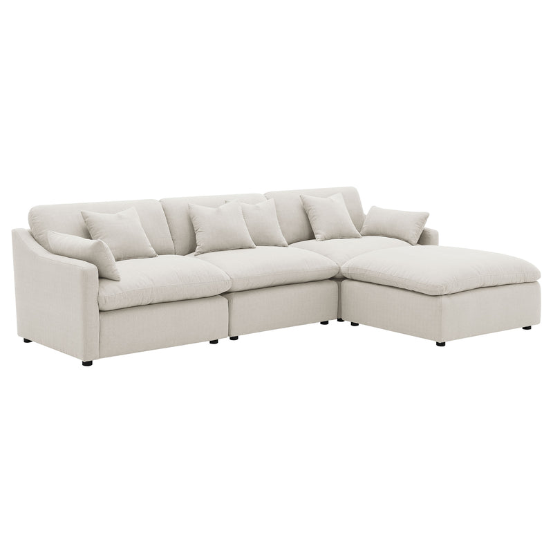 Sofá seccional modular tapizado Hobson color marfil