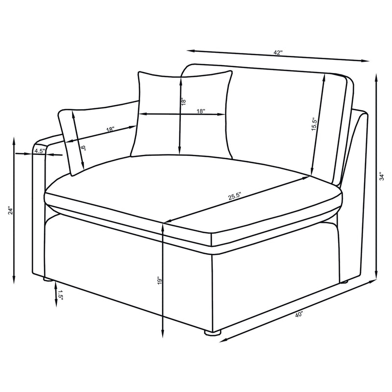 Sofá seccional modular tapizado Hobson color marfil